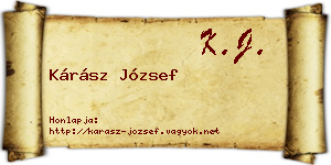 Kárász József névjegykártya
