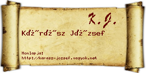 Kárász József névjegykártya